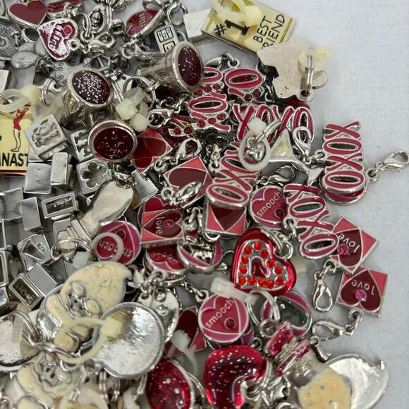 Bracelets and Jewelry Charms Silver Tone Over 130 Pieces and 11 Chain Bracelets - Picture 6 of 9